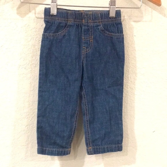 Carter’s Toddler Baby 12M Pull On Jeans 100% Cotton‎ Neutral Casual - Picture 1 of 6